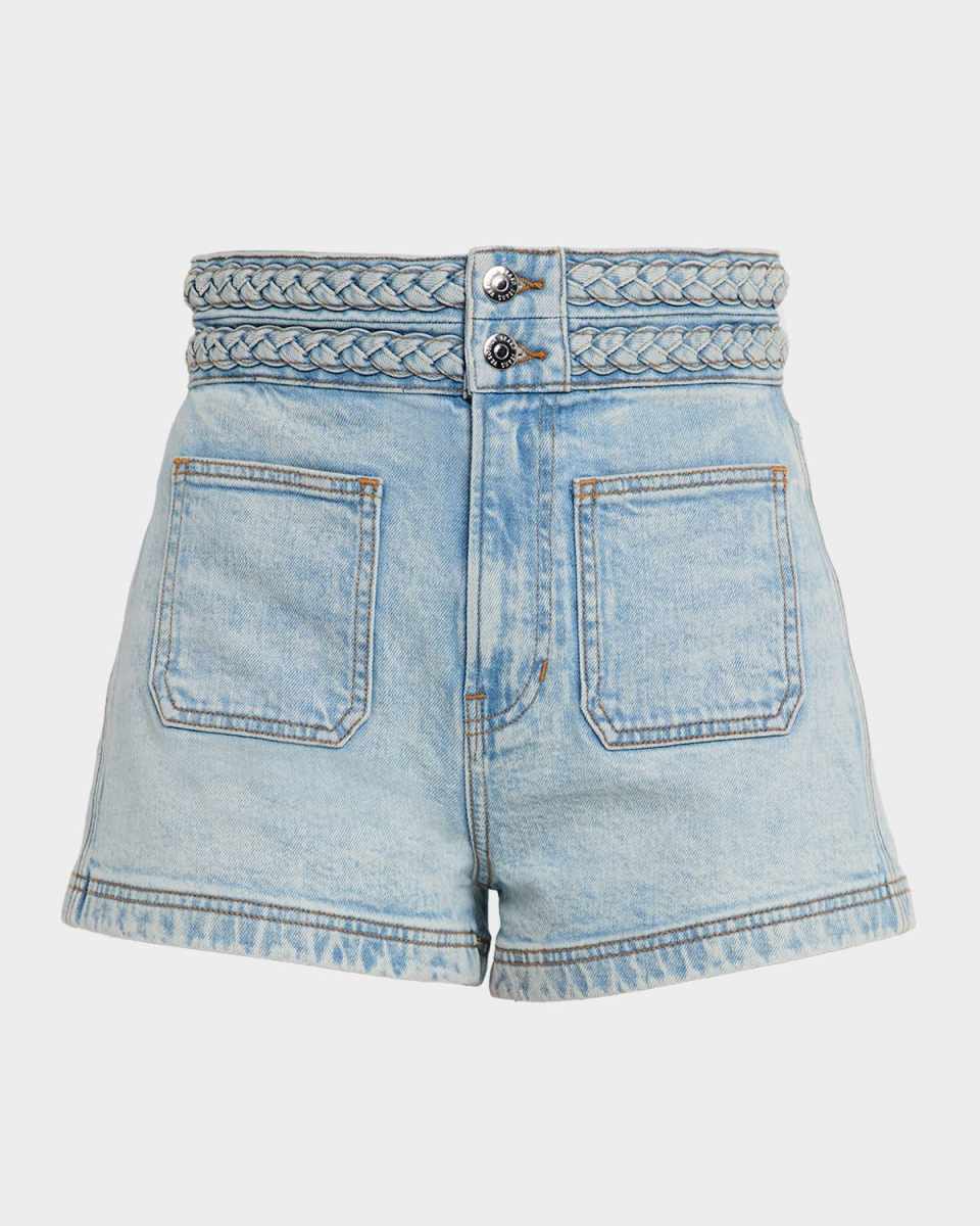 Elijah Braided Patch Pocket Denim Shorts